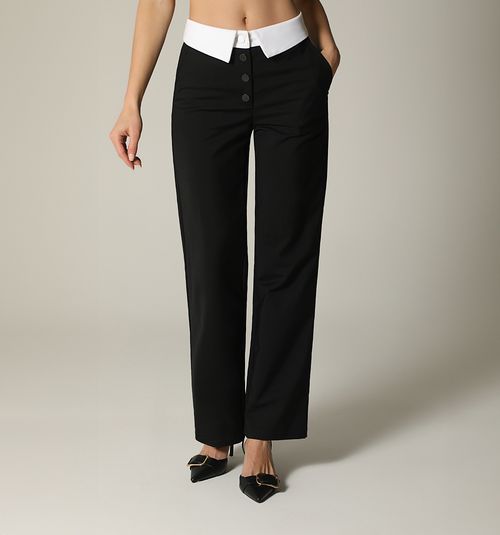 HIGH WAIST PANTS WITH COMBINED WAISTBAND