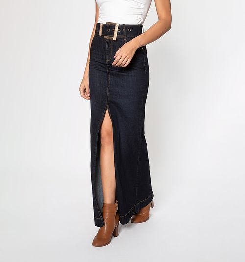 LONG WAIST SKIRT, FIVE POCKETS