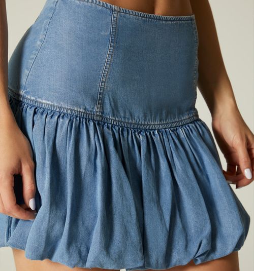 SHORT BUBBLE SKIRT, CORSET WITH CUTS