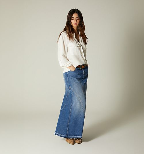 LONG SKIRT WITH BELT CUTS