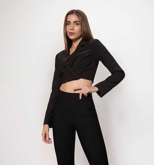 LONG SLEEVE JACKET WITH CROSS FRONT