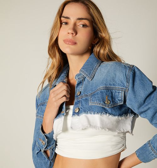 SHORT FRAYED DENIM JACKET