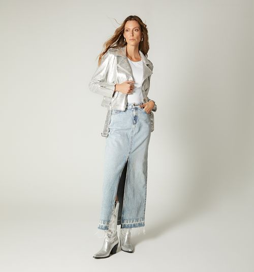 BIKER JACKET WITH FOIL EFFECT