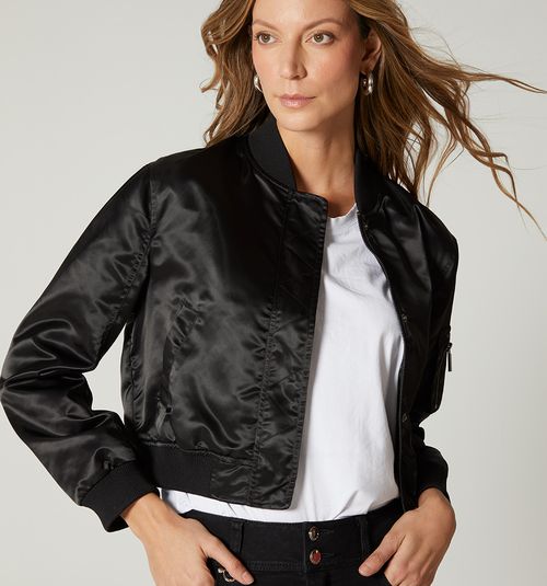 BOMBER JACKET IN SATIN