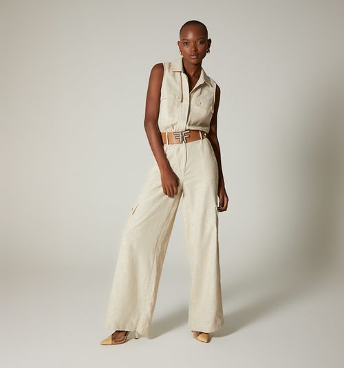 JUMPSUIT PALAZZO SLEEVELESS WITH POCKETS