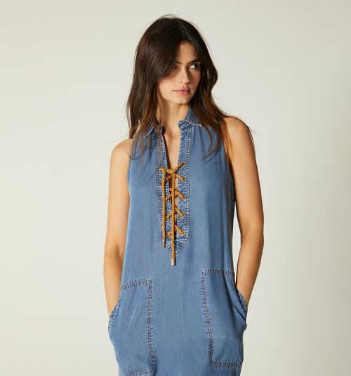 MIDI SACK DRESS WITH CORD