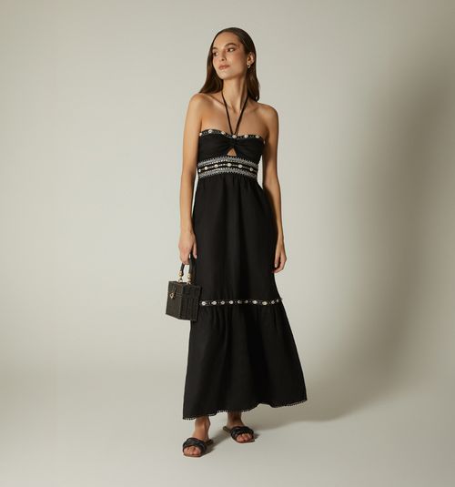 LONG DRESS WITH RUCHED BACK