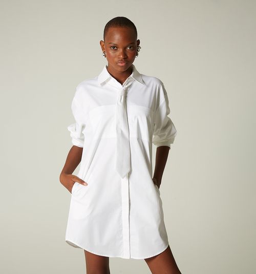 SHORT SHIRT DRESS WITH TIE