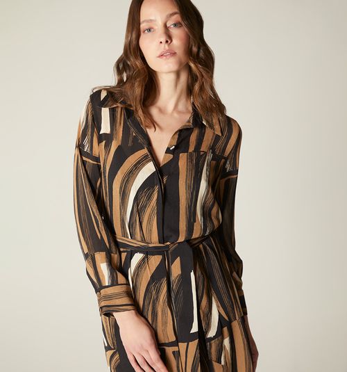 LONG SLEEVE SHIRT DRESS WITH BELT
