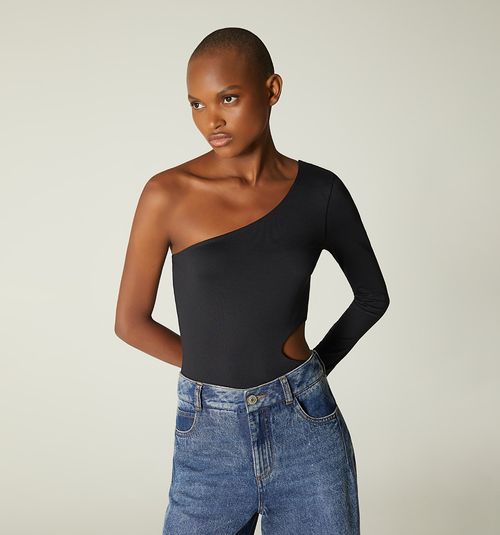 IRREGULAR ONE-SLEEVE BODYSUIT