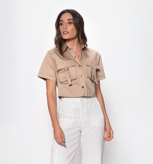 BOXY BLOUSE WITH UTILITY POCKETS