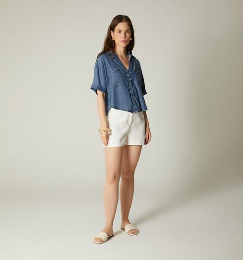 SHORT SLEEVE BLOUSE WITH POCKETS