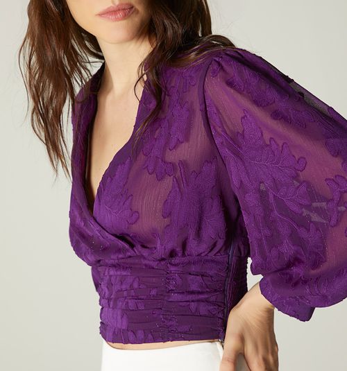 PUFF SLEEVE BLOUSE WITH WRAP FRONT