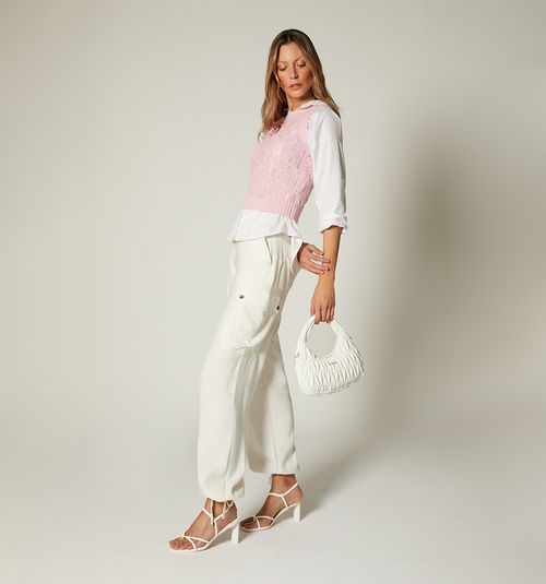 CROCHET-LIKE FABRIC TANK TOP