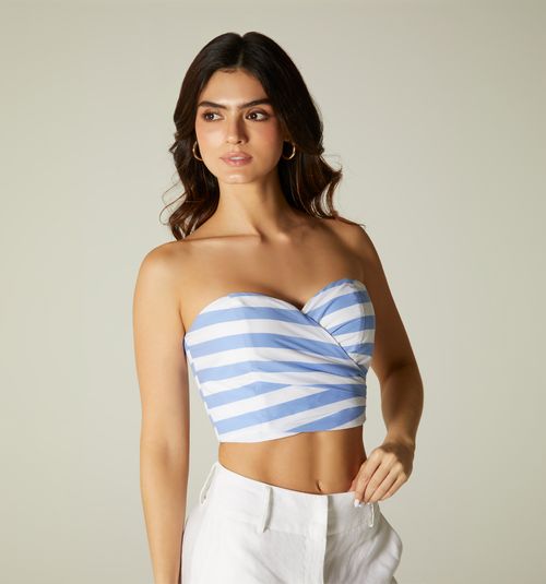 Strapless Blouse with Crossed Front