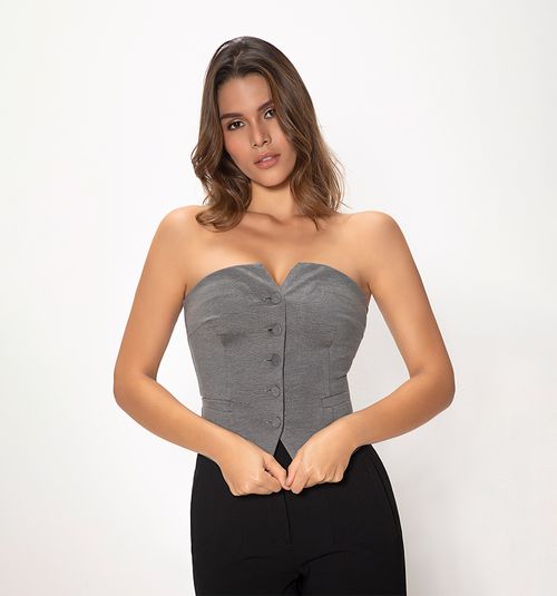 CROP BLOUSE CORSET TYPE WITH TRIM