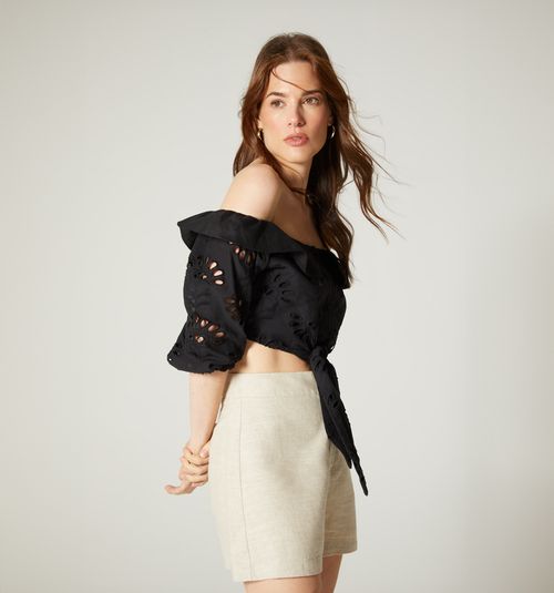 TIE-UP OFF-SHOULDER BLOUSE