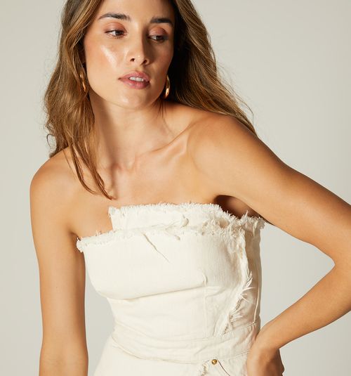 STRAPLESS BLOUSE WITH ZIPPER