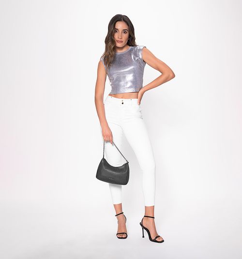 SLEEVELESS BLOUSE ROUND NECKLINE