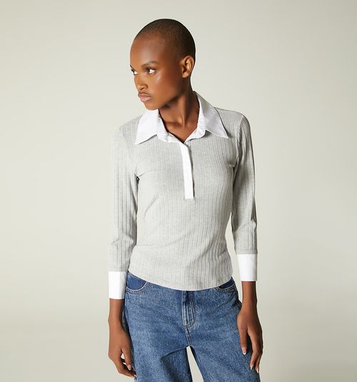 3/4 Sleeve Polo Style Blouse Combined