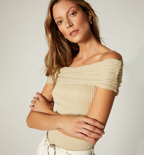 3/4 Sleeve Off-Shoulder Blouse