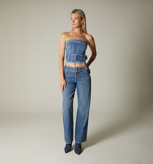 SHORT STRAPLESS BLOUSE WITH SAME BELT
