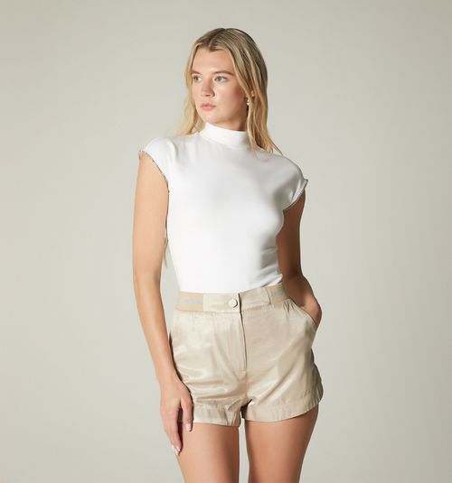 PUFF SLEEVE HIGH NECK BLOUSE