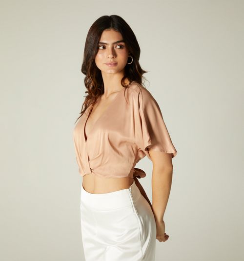 CROP BLOUSE SHORT SLEEVE