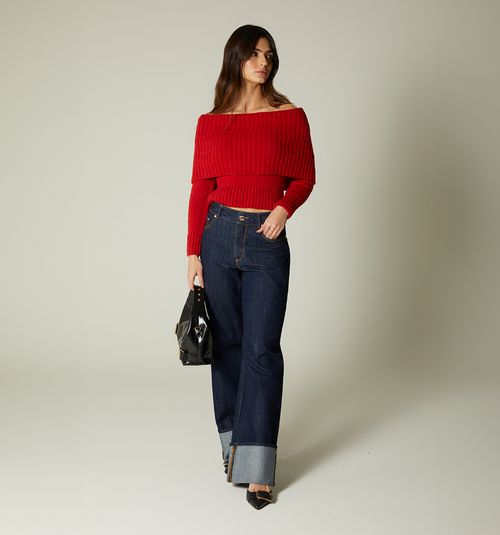 KNITTED OFF-SHOULDER BLOUSE