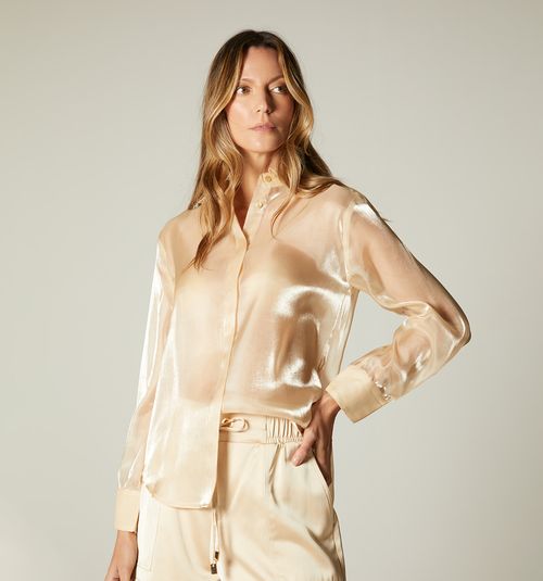 Hidden Placket Organza Blouse