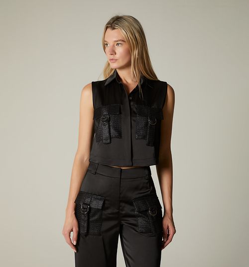 SLEEVELESS BOXY BLOUSE WITH POCKETS DELA