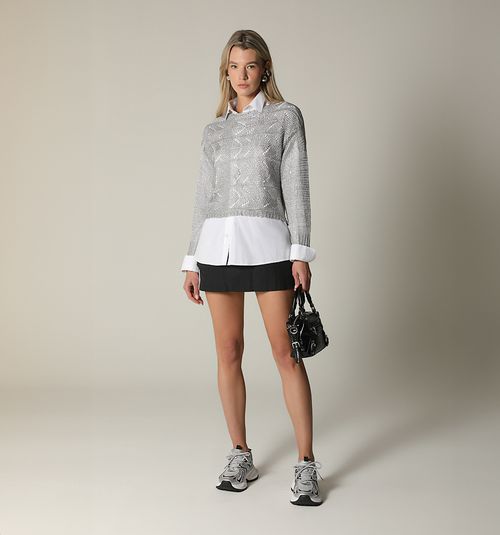 LONG SLEEVE KNITTED BLOUSE WITH LUREX