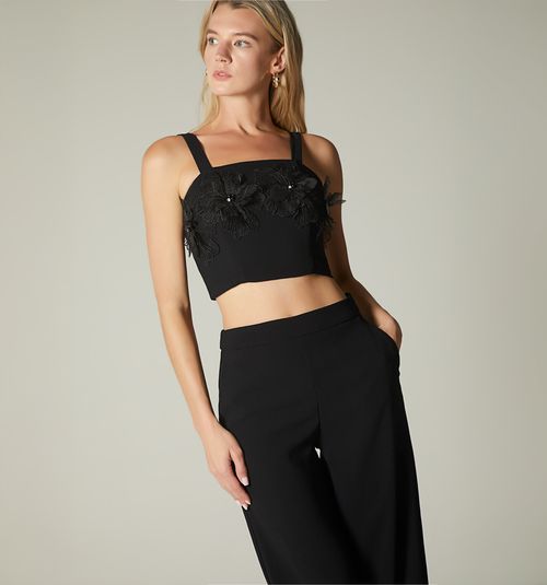 FLORAL CROP TOP AND PANTS SET