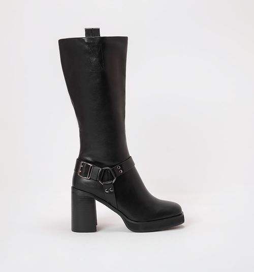 HIGH SHAFT HEEL BOOT WITH HARDWARE