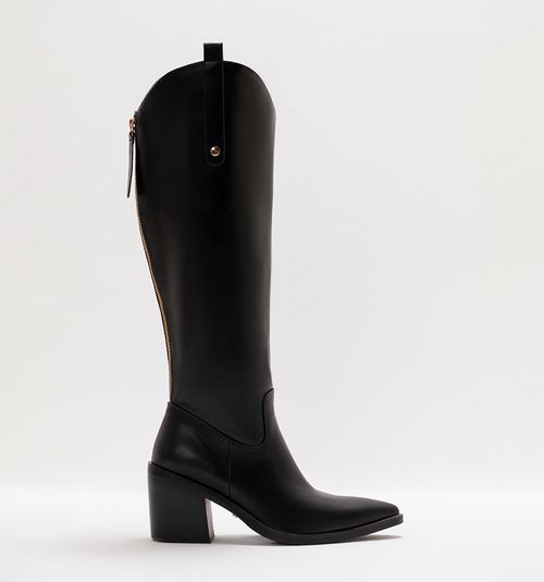 HIGH SHAFT BOOT WITH ZIP DETAIL