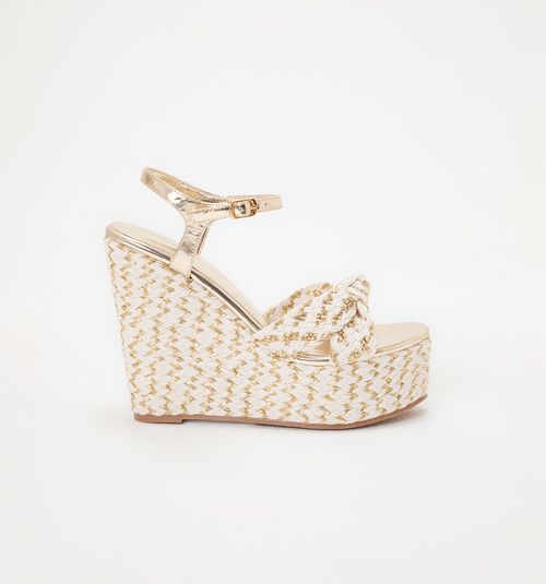 CROSS PLATFORM SANDAL WITH LUREX