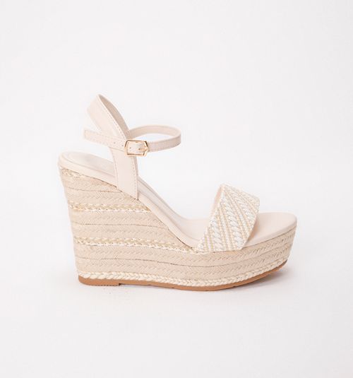 PLATFORM SANDAL WITH ORGANIC UPPER