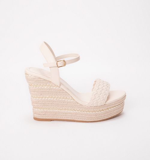 Platform Sandal with Macramé Upper