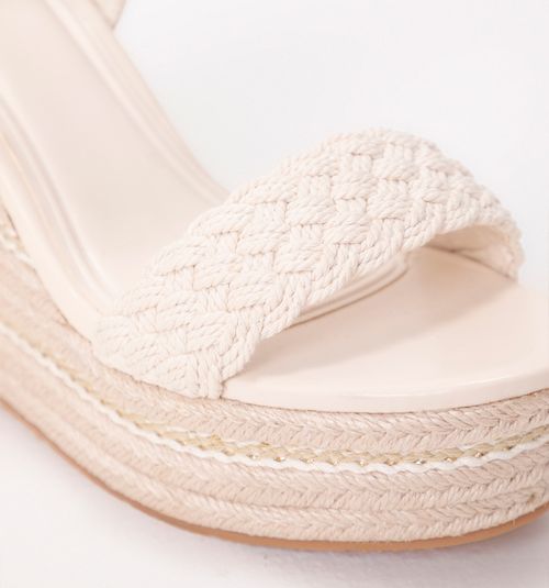 Platform Sandal with Macramé Upper