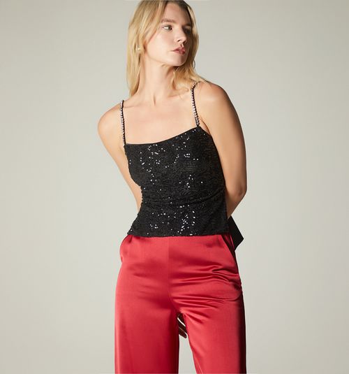 STRAP BLOUSE WITH TIE