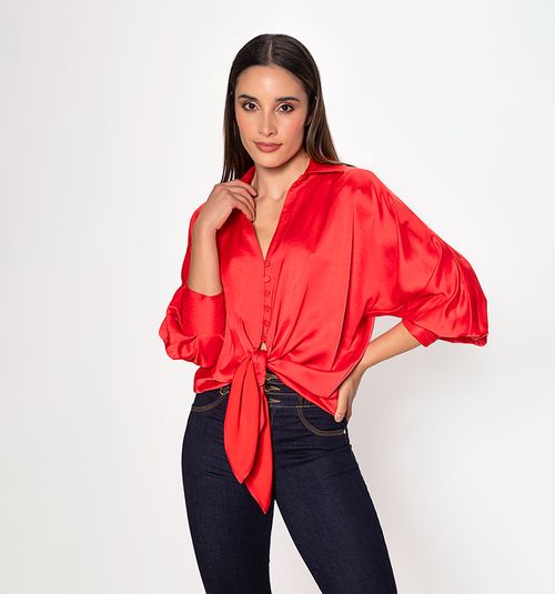 3/4 Sleeve Batwing Blouse with Cuff and Alf