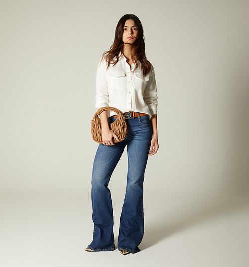Long Sleeve Shirt Blouse with Pockets