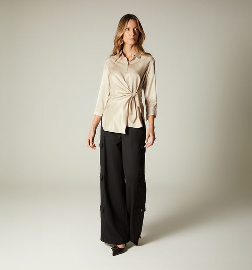 TUNIC WITH IRREGULAR TIE 3/4 SLEEVE