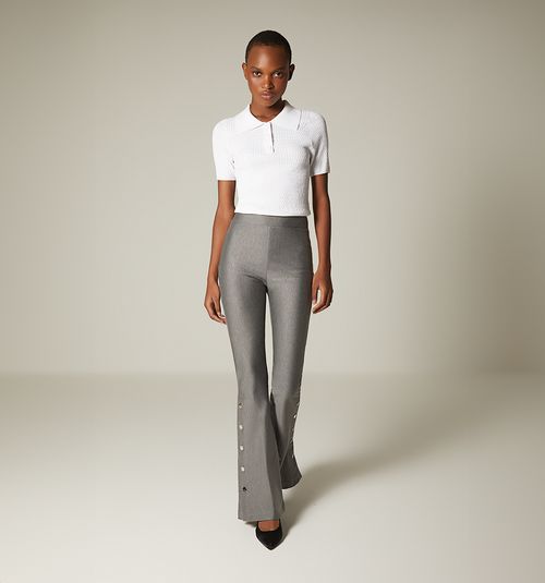 High-waist leggings with flared hem