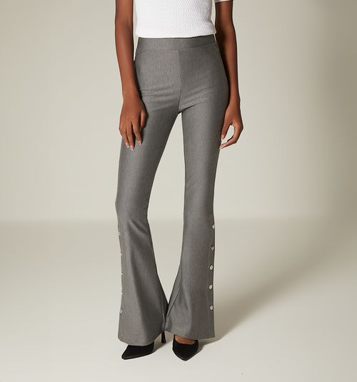 High-waist leggings with flared hem