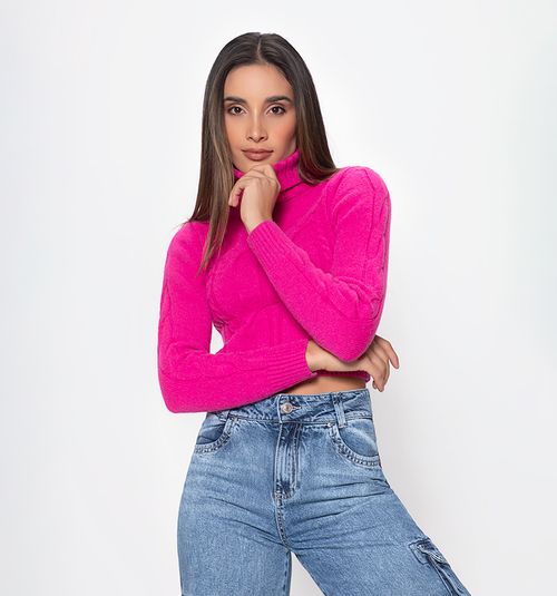 TURTLENECK KNIT SWEATER WITH RIBBING