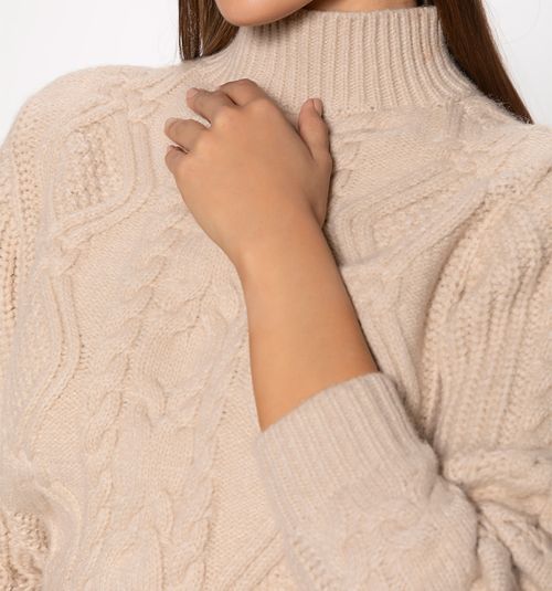 LONG SLEEVE SWEATER WITH HIGH NECK AND GAME