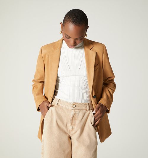Two Button Suede Blazer