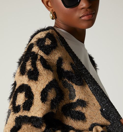 ANIMAL PRINT KNITTED OVERCOAT