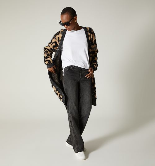 ANIMAL PRINT KNITTED OVERCOAT